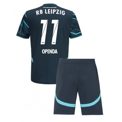 Otroški Nogometni dresi RB Leipzig Lois Openda #11 Tretji 2024-25 Kratek Rokav (+ Kratke hlače)